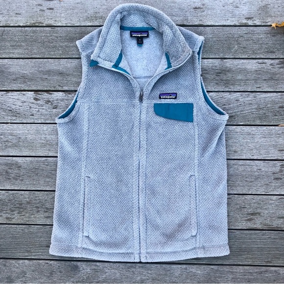 Patagonia Re-Tool Polartec Fleece Vest 25547 Grey Gray Teal Elwha Women’s Medium - Picture 12 of 14